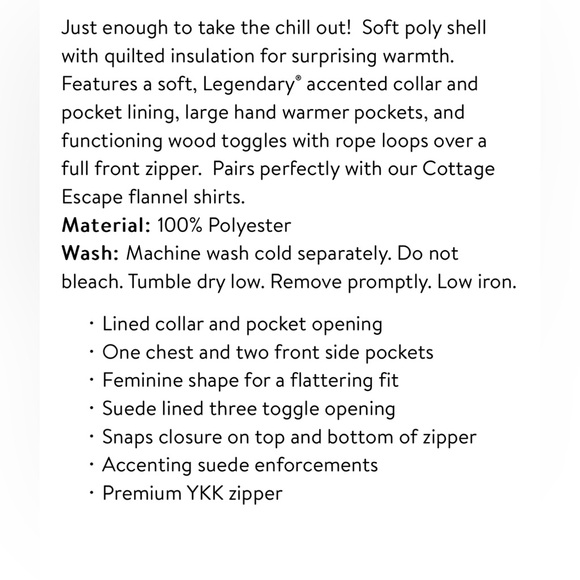 Legendary Whitetails Women’s Toggle Puffer Army Green Quilted Vest Size 1X - Picture 6 of 6